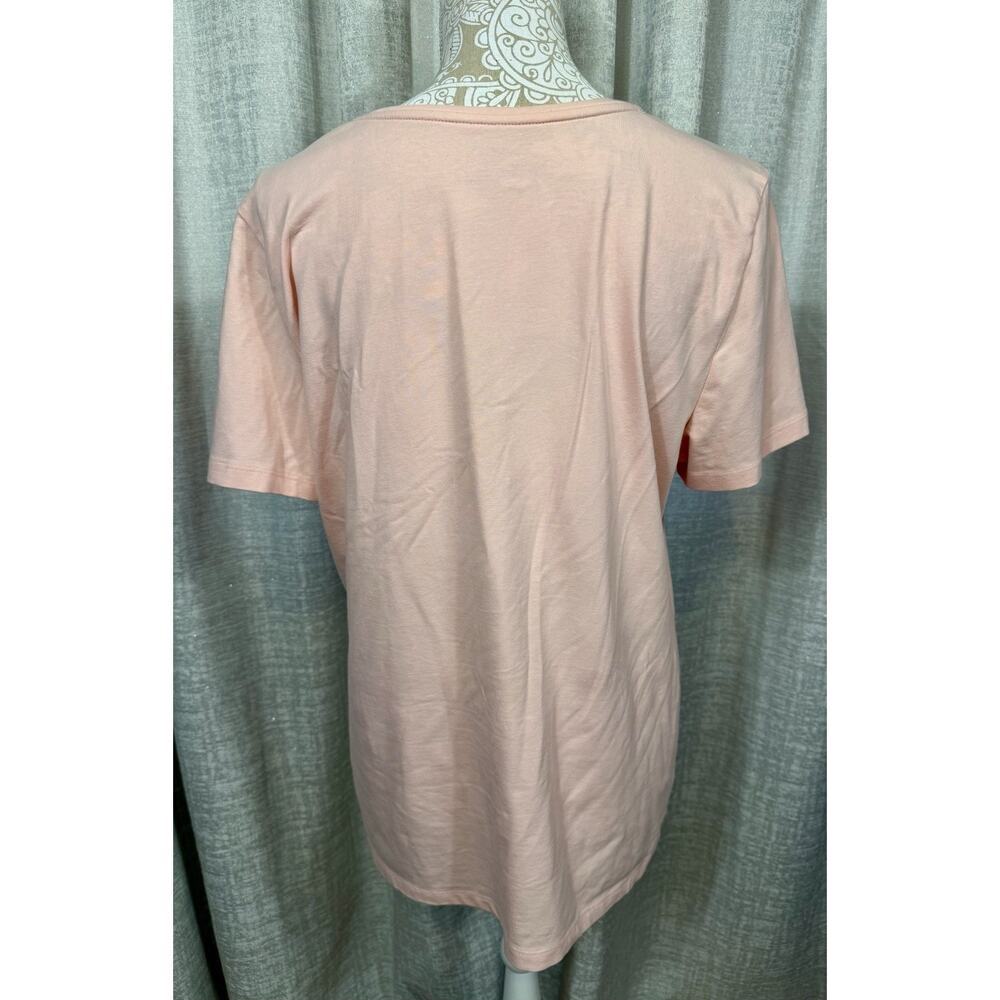 Christopher & Banks Pink Short Sleeve Stretch Tee Women’s Size Large - Picture 3 of 11